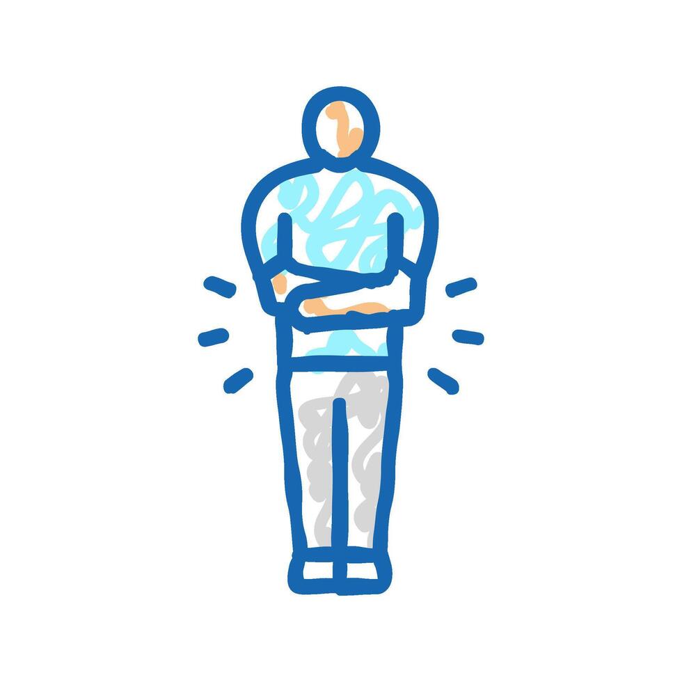 chronic diarrhea hiv symptom icon doodle illustration vector
