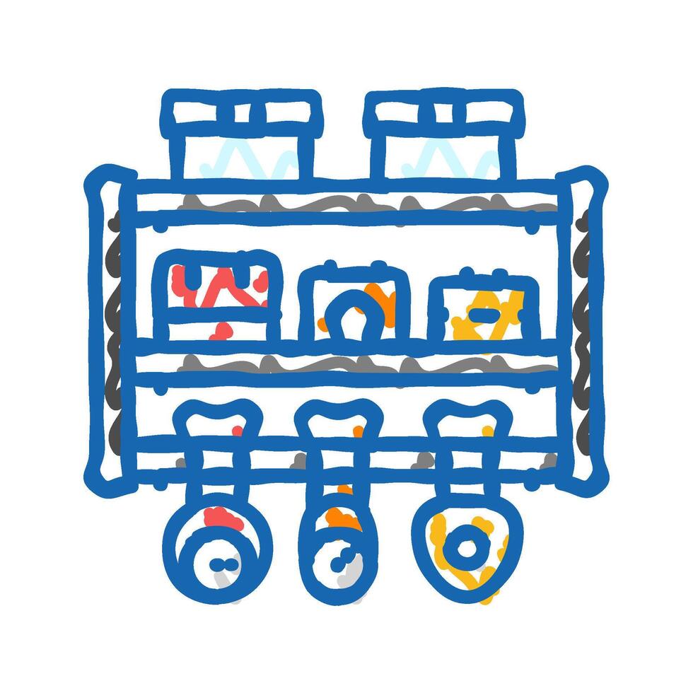 drill shelf garage tool icon doodle illustration vector