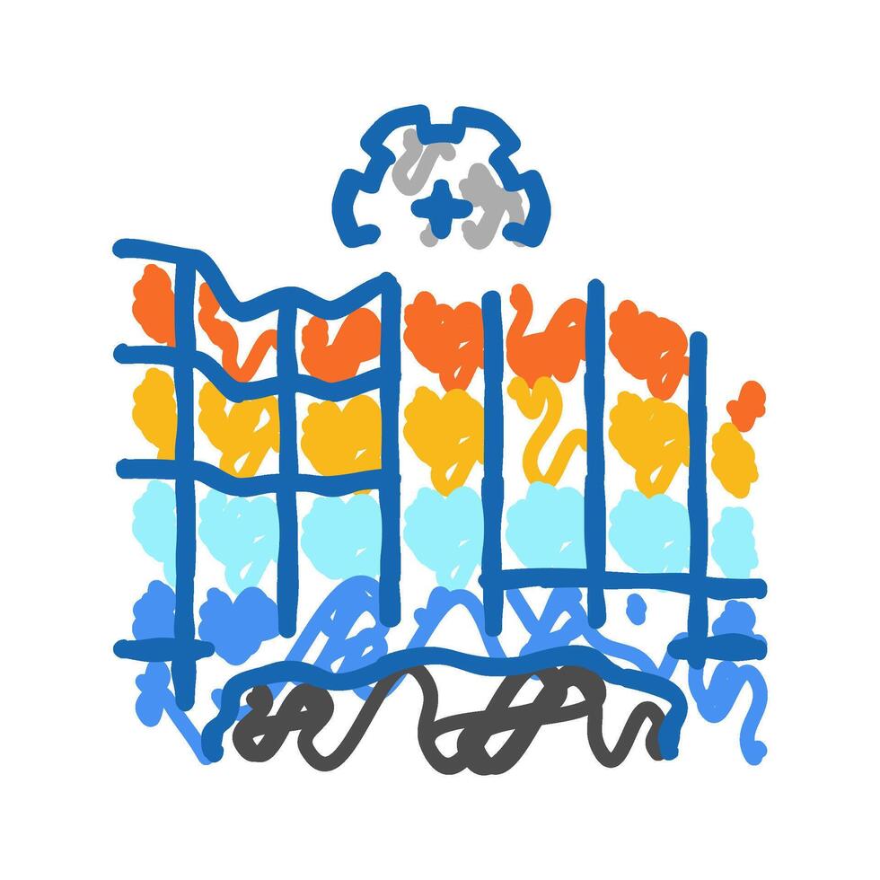 oil reservoir simulation petroleum engineer icon doodle illustration vector