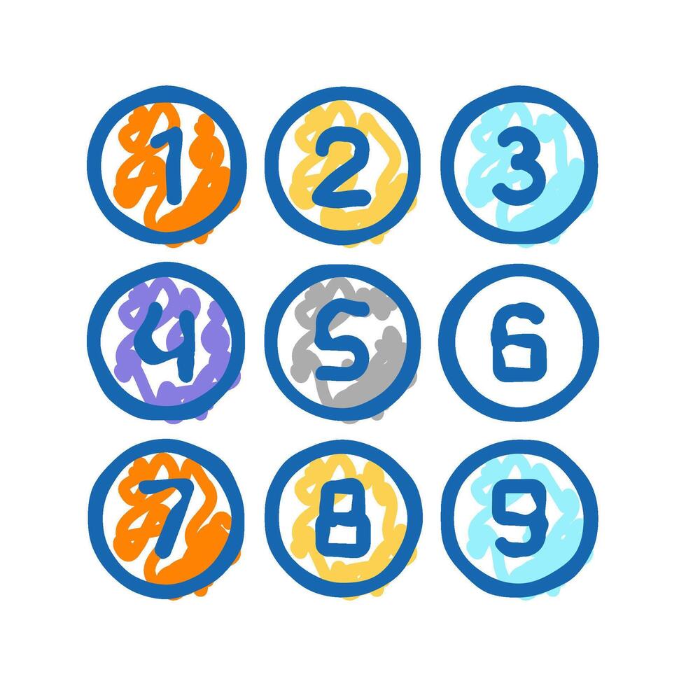 numbers math science education icon doodle illustration vector