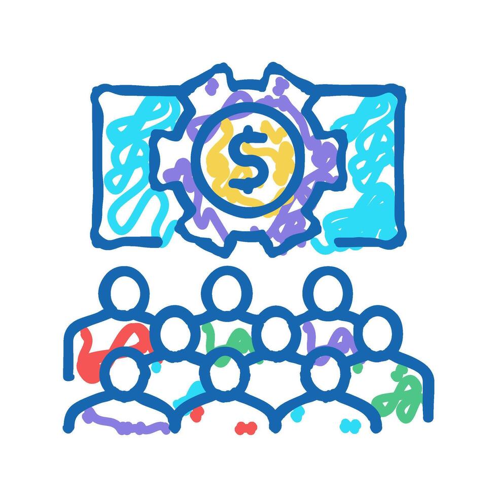 communication process on forum icon doodle illustration vector