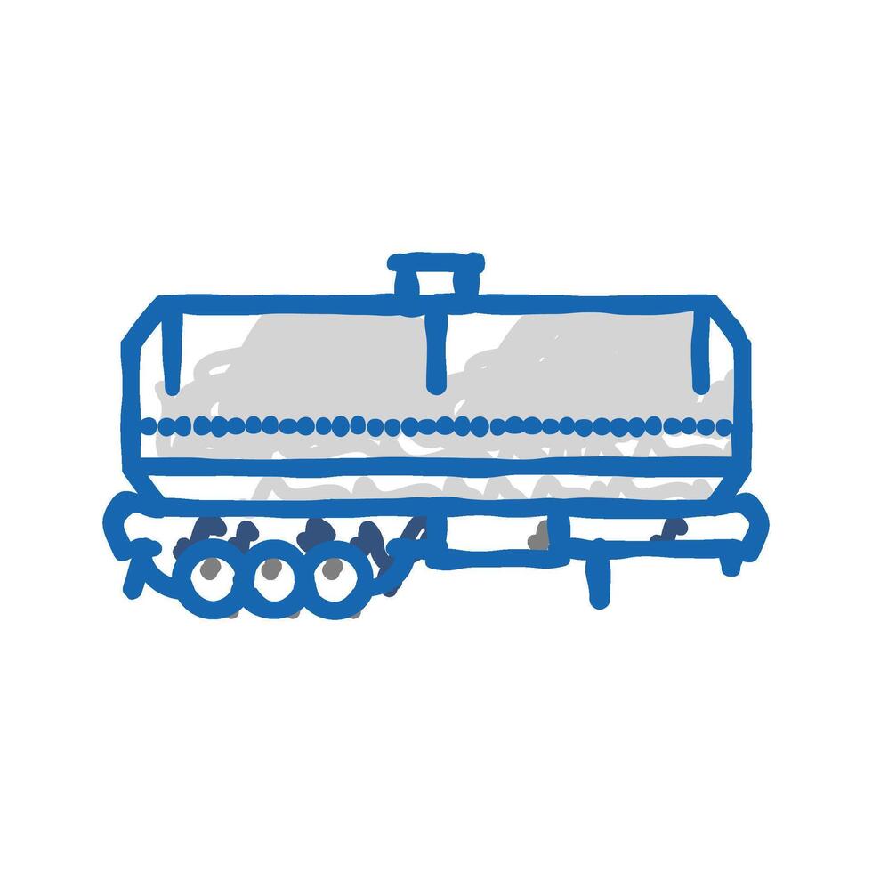 chemical tanker truck engineer icon doodle illustration vector