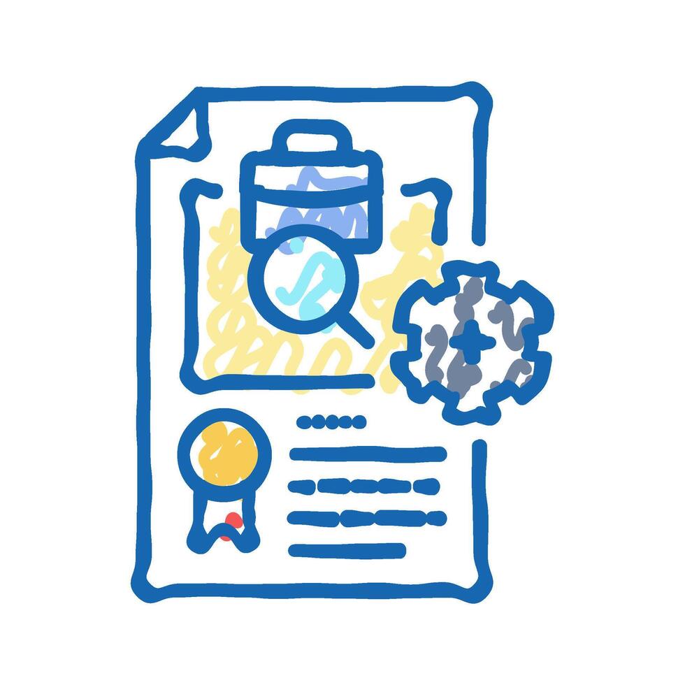 contract management business process icon doodle illustration vector