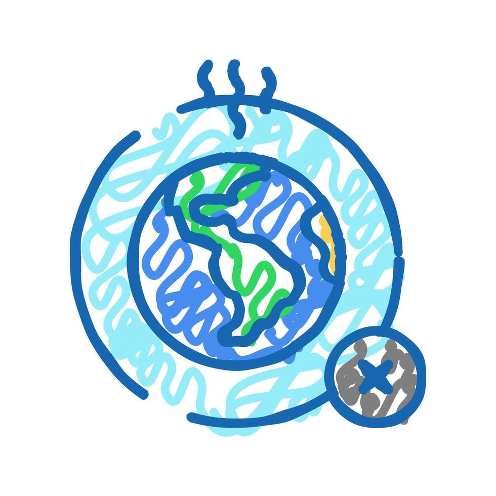 greenhouse gas reduction carbon icon doodle illustration vector