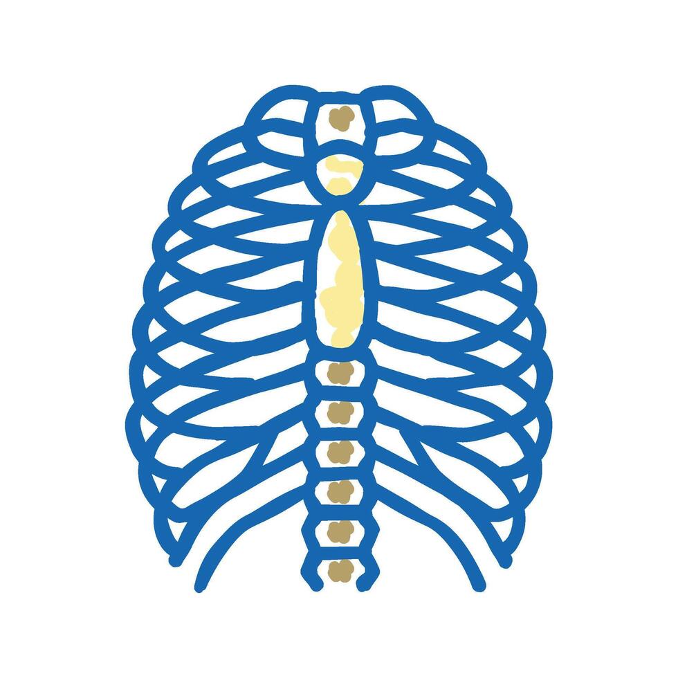 chest bone icon doodle illustration vector