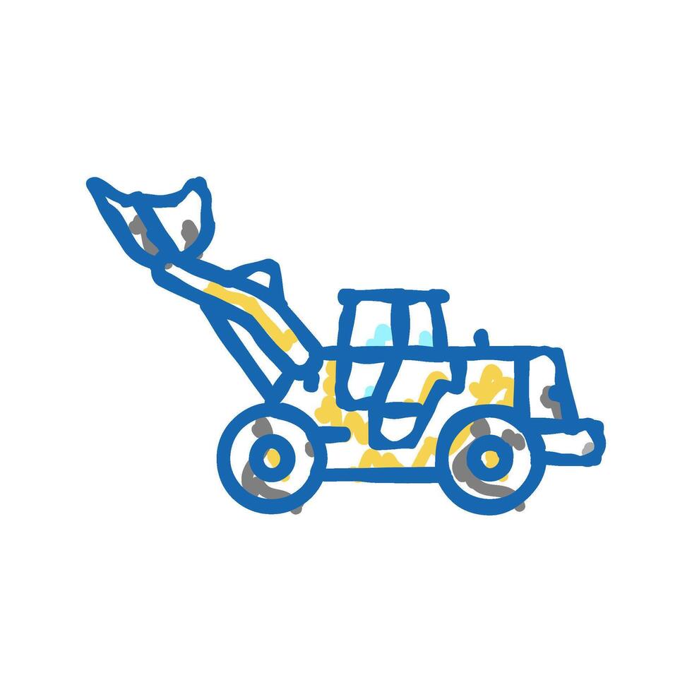 loader construction car vehicle icon doodle illustration vector