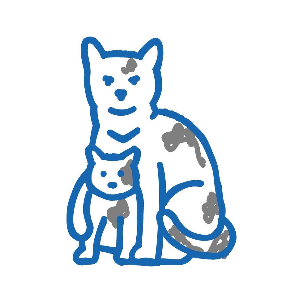 kitten mother cat breeding icon doodle illustration vector