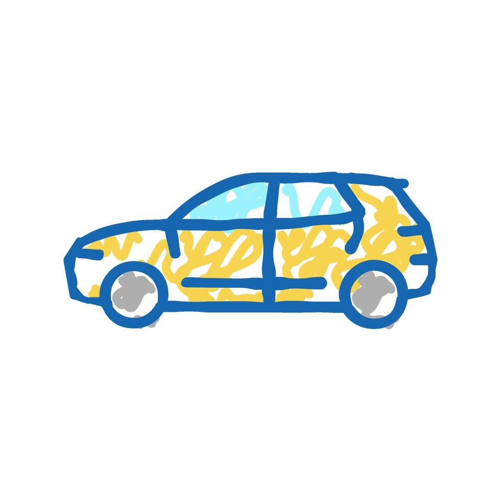 suv car icon doodle illustration vector