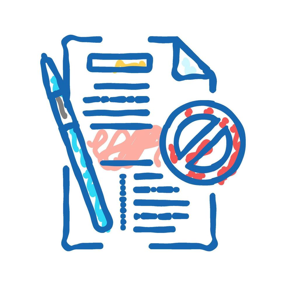 document reject icon doodle illustration vector