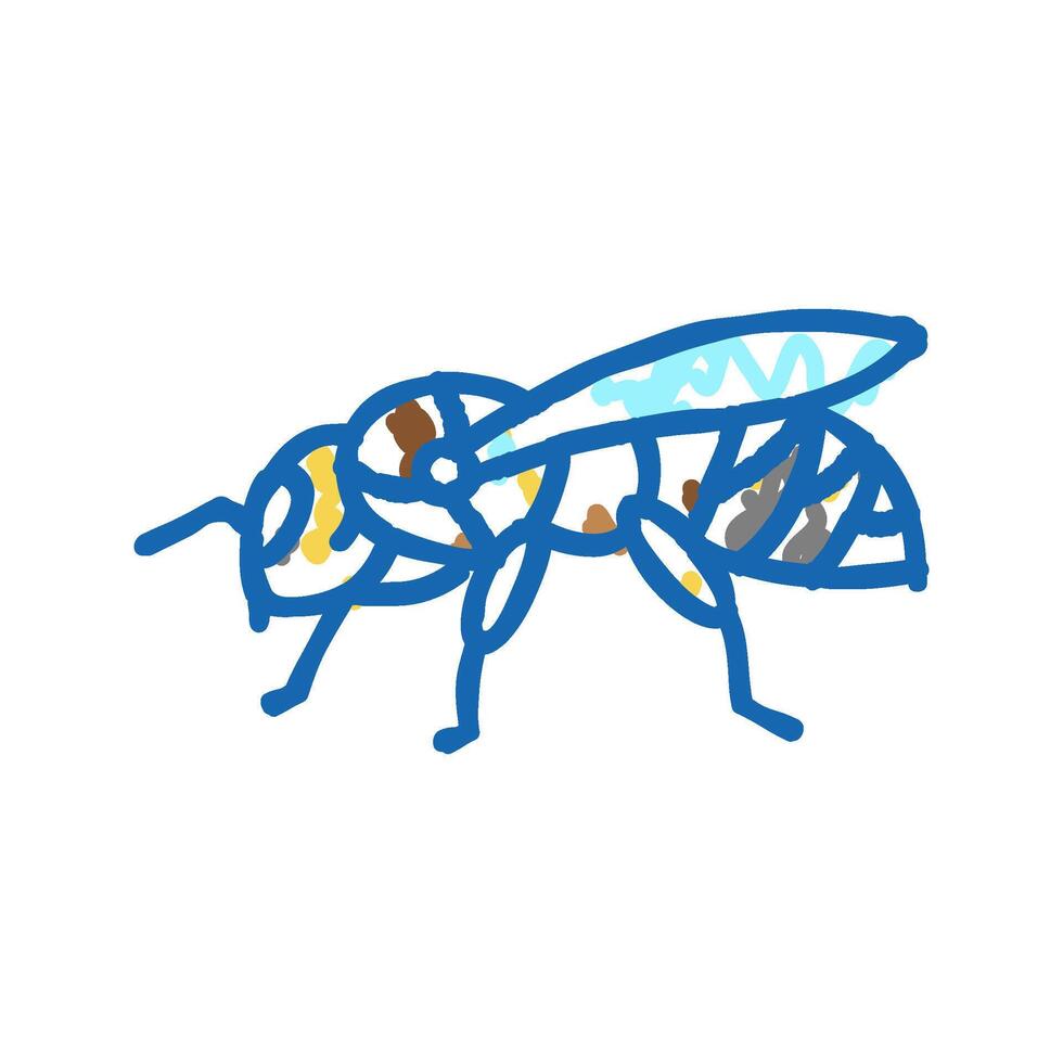 bee insect icon doodle illustration vector