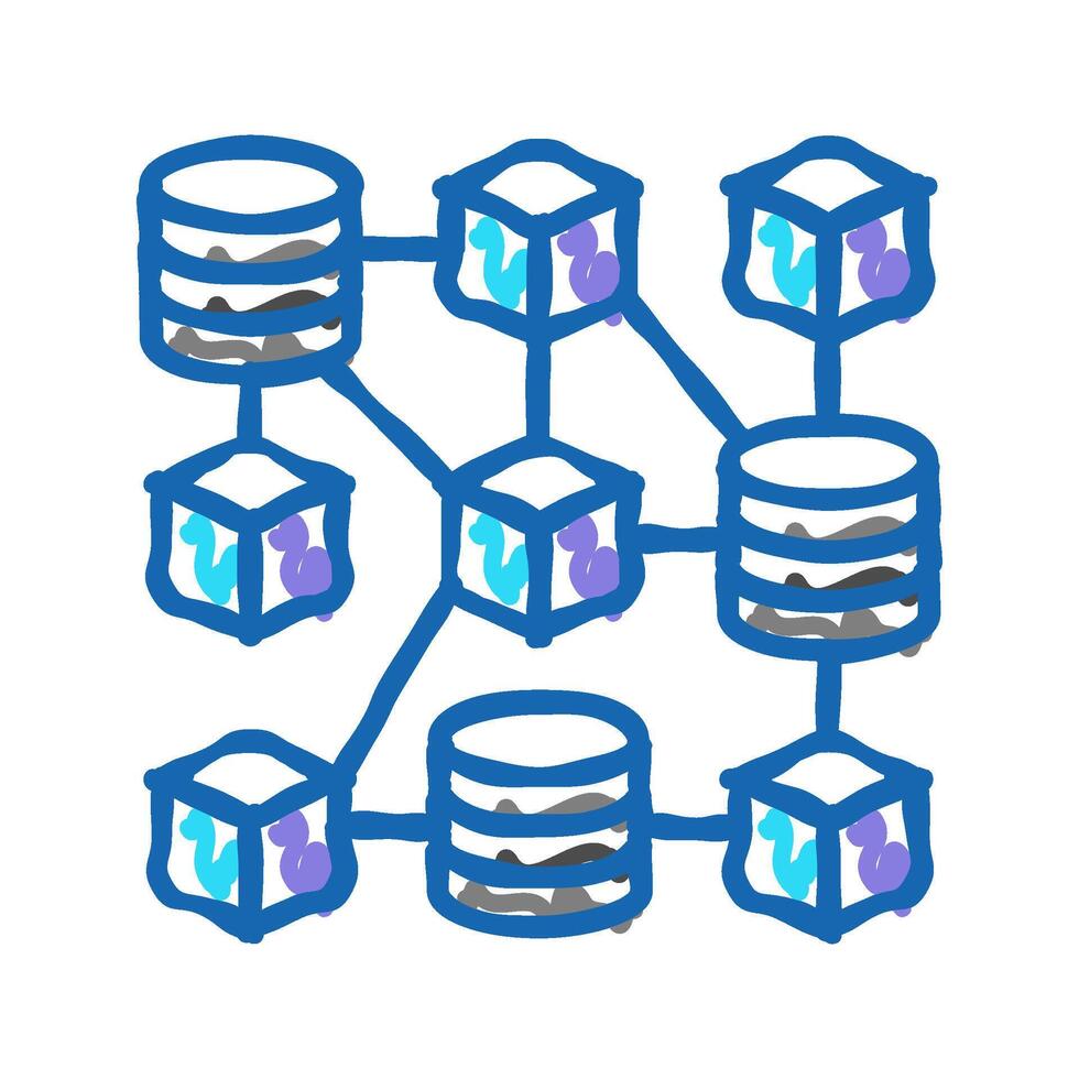cooling system cryptocurrency mining icon doodle illustration vector