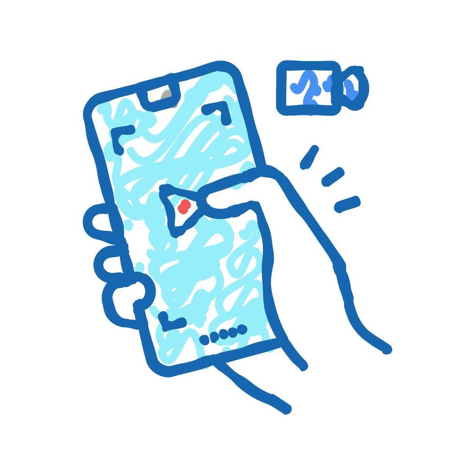 mobile icon doodle illustration vector