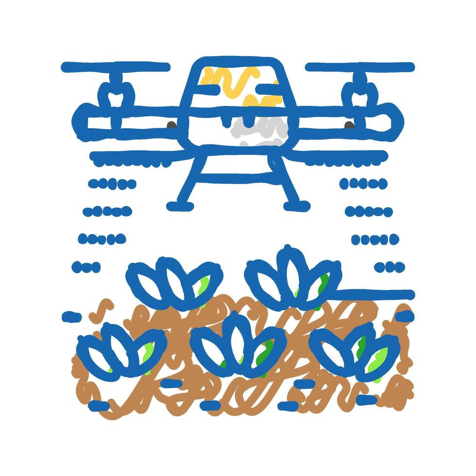pest control drone icon doodle illustration vector
