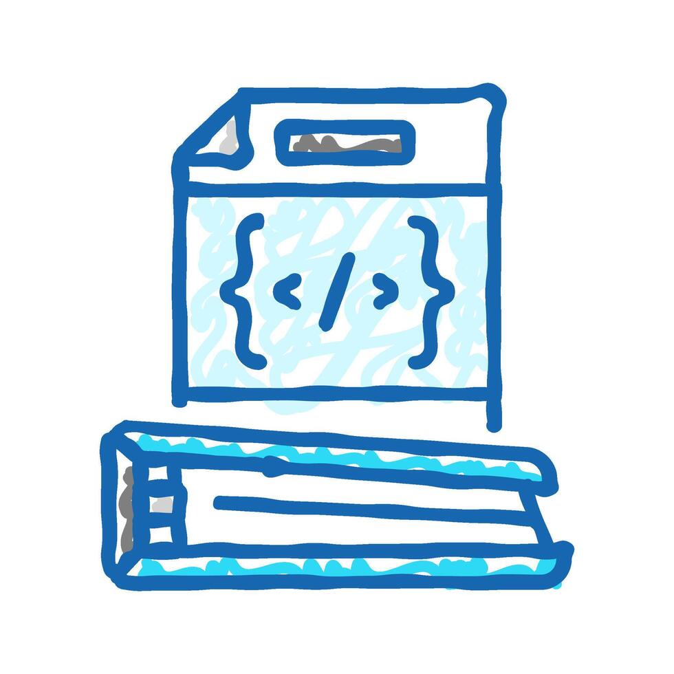 software documentation technical writer icon doodle illustration vector