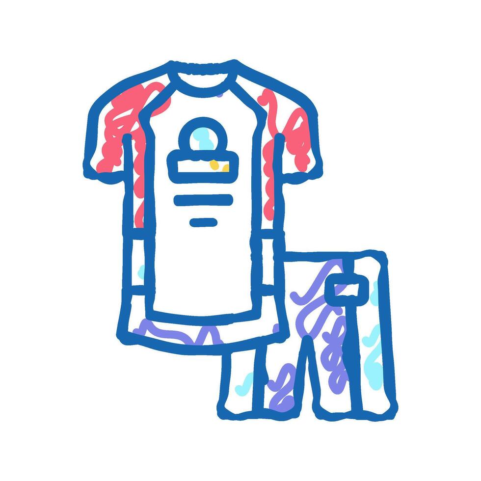 riding cloth for bike rider icon doodle illustration vector