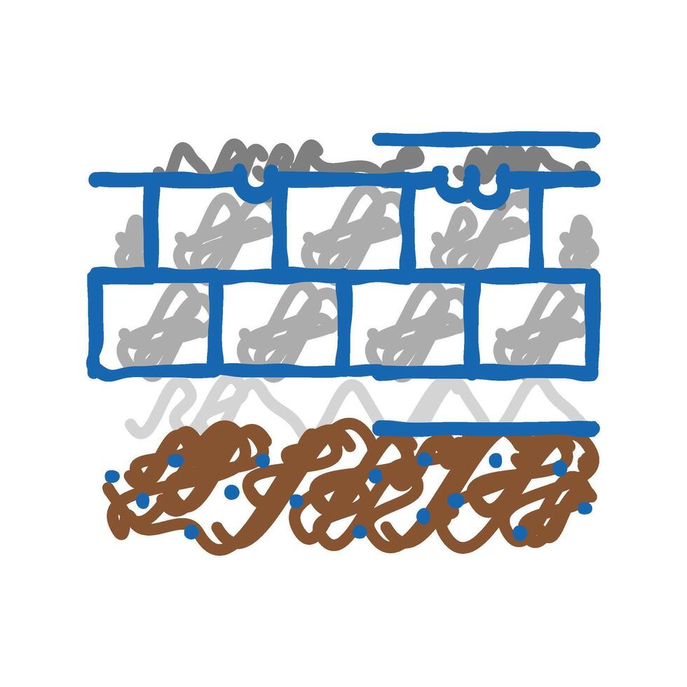 damp proof course building house icon doodle illustration vector