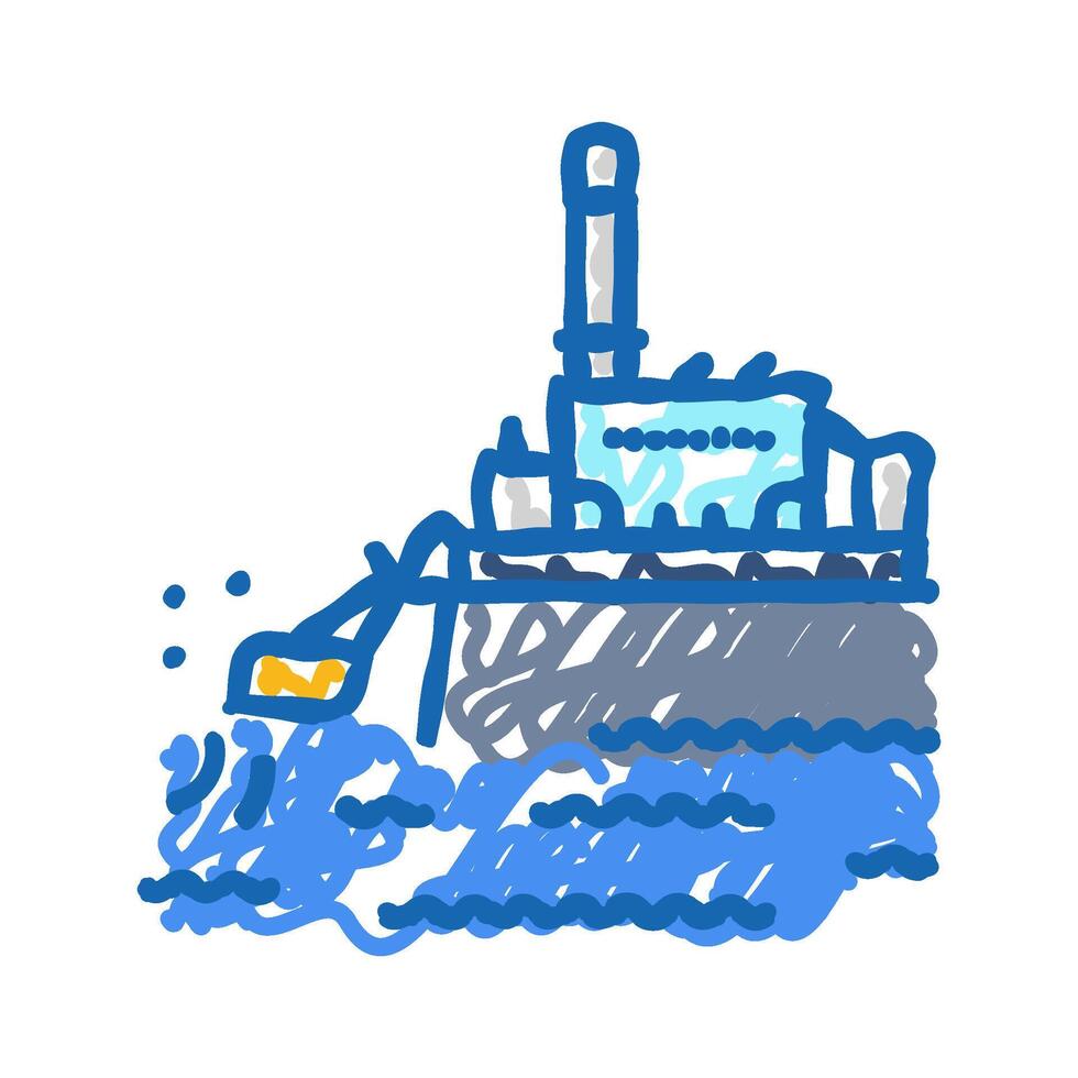 wave plant tidal power icon doodle illustration vector