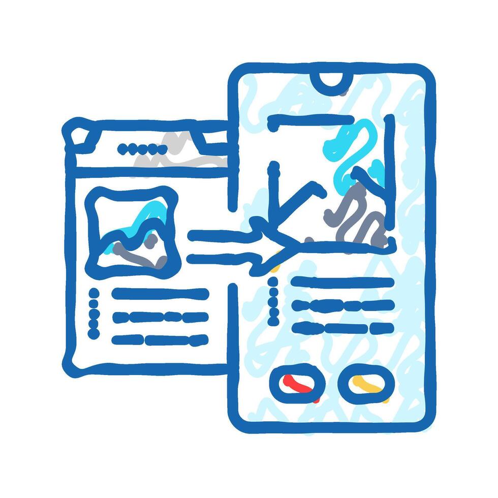 mobile optimization seo icon doodle illustration vector