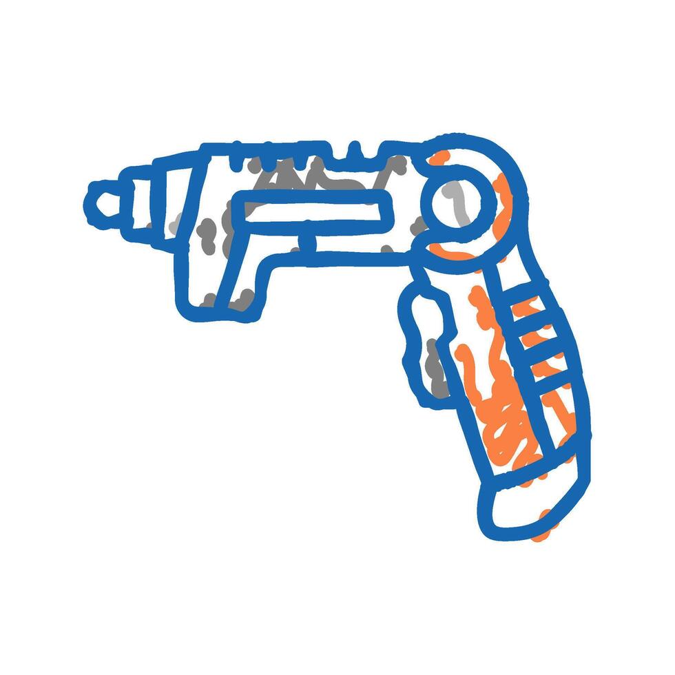 electric screwdriver equipment icon doodle illustration vector