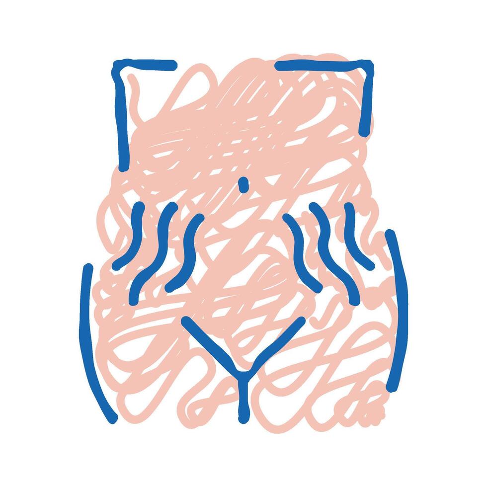 stretch marks on skin disease icon doodle illustration vector