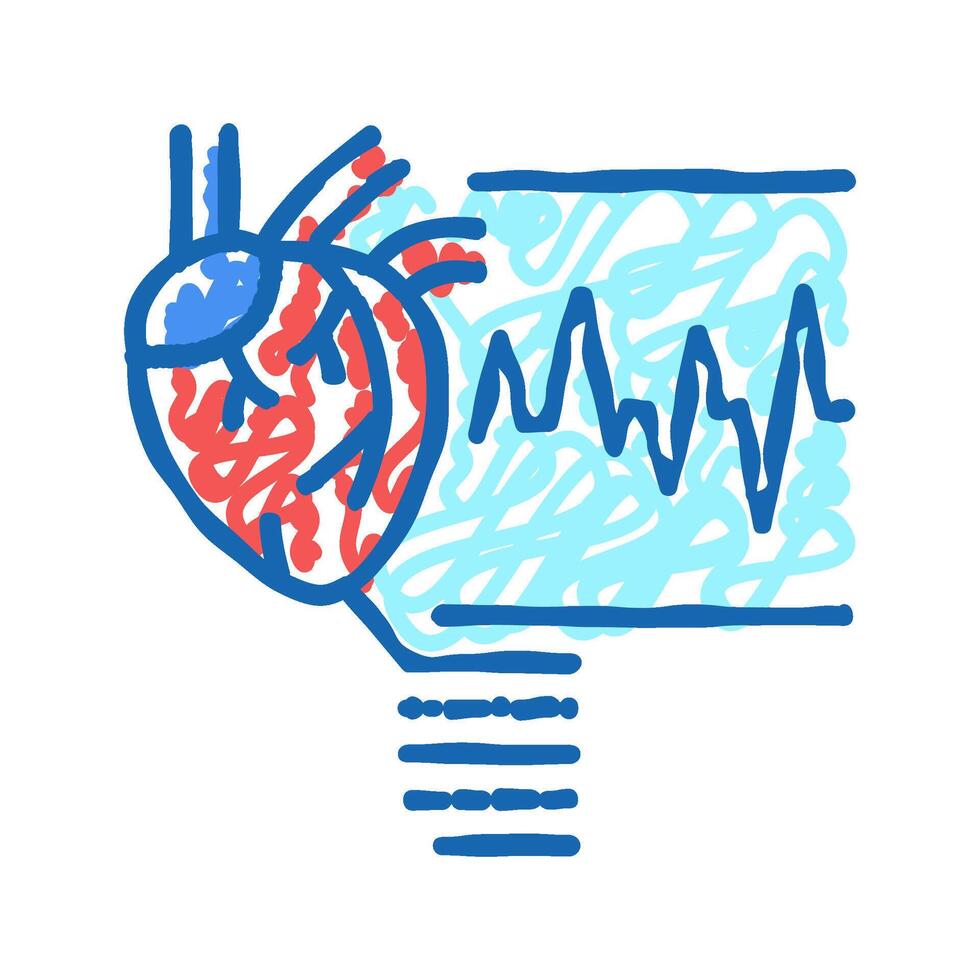 irregular heartbeats icon doodle illustration vector