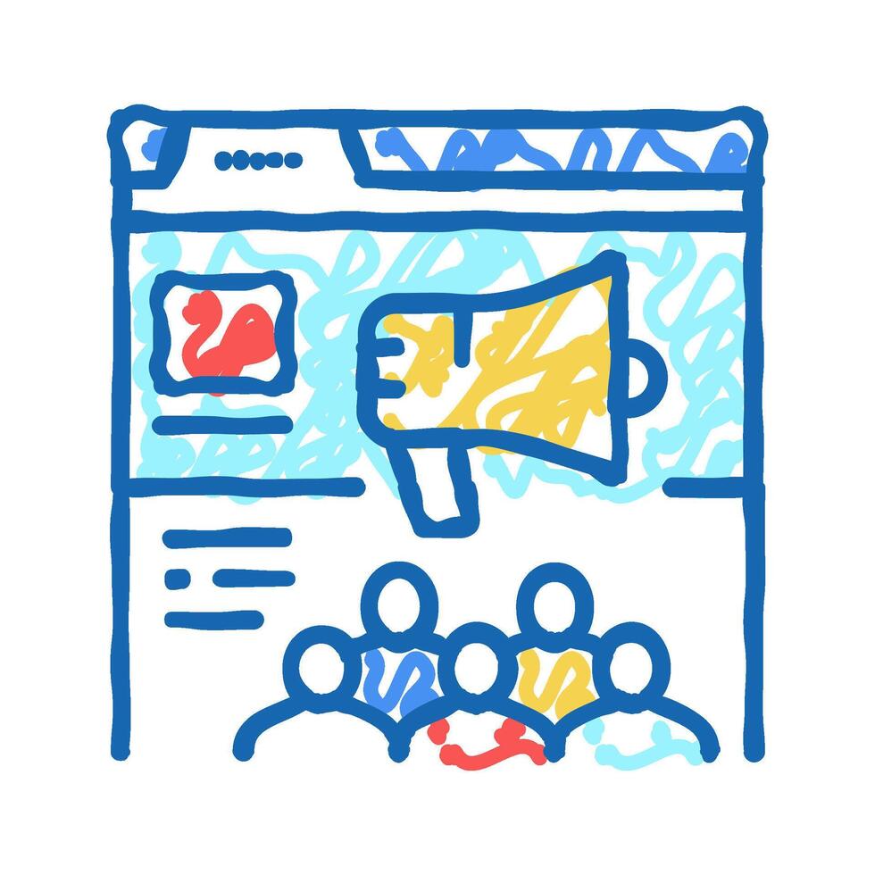 internal communities icon doodle illustration vector