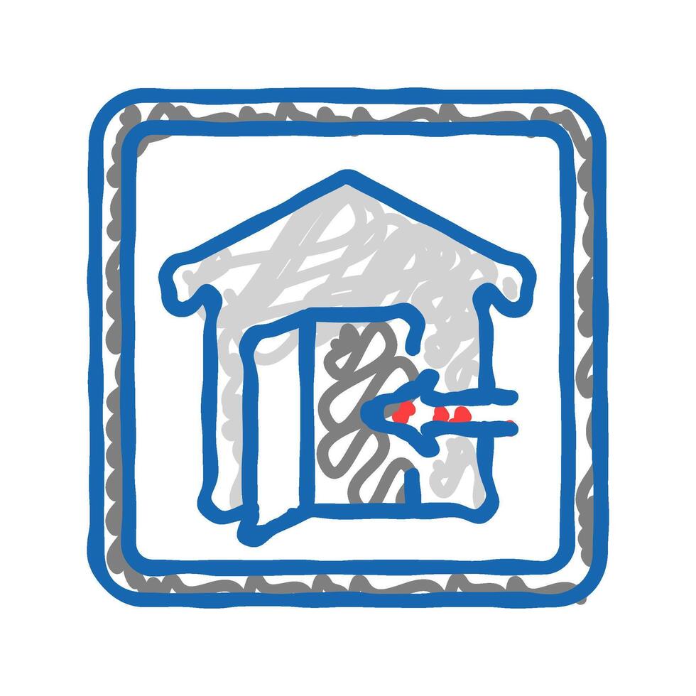 indoor use only product label caution icon doodle illustration vector