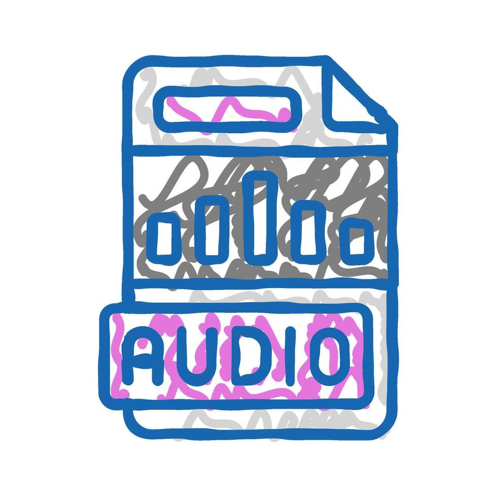 audio file format document icon doodle illustration vector