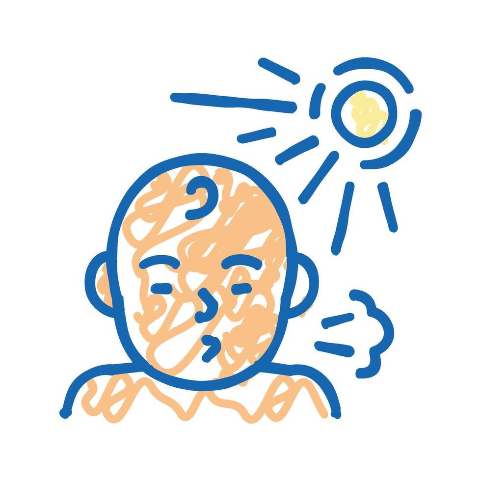 photic sneeze reflex icon doodle illustration vector
