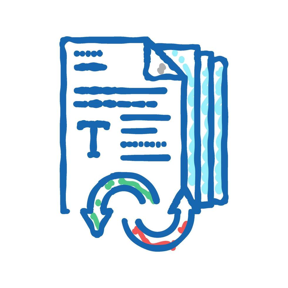 text and fonts converter icon doodle illustration vector