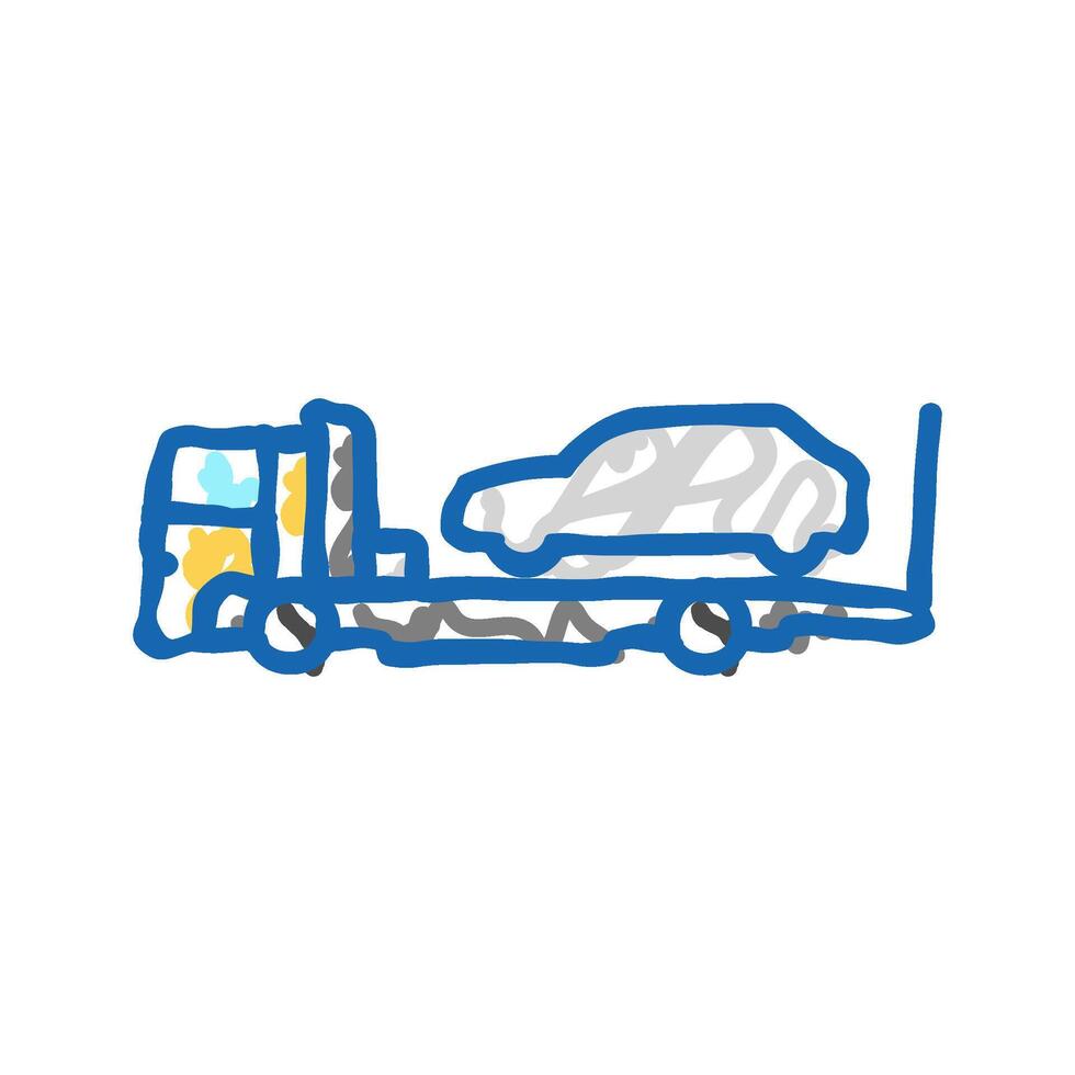towing service car mechanic icon doodle illustration vector