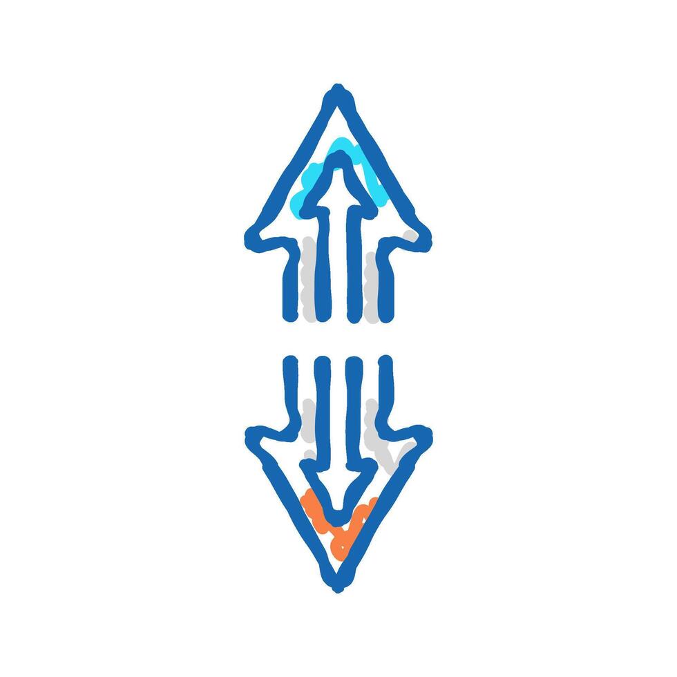 arrow scroll icon doodle illustration vector