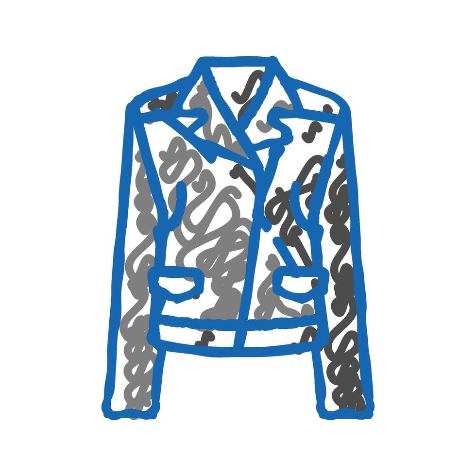 leather jacket outerwear female icon doodle illustration vector
