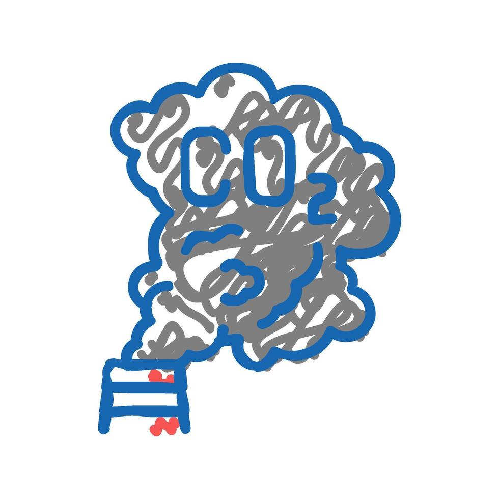 carbon dioxide co2 icon doodle illustration vector
