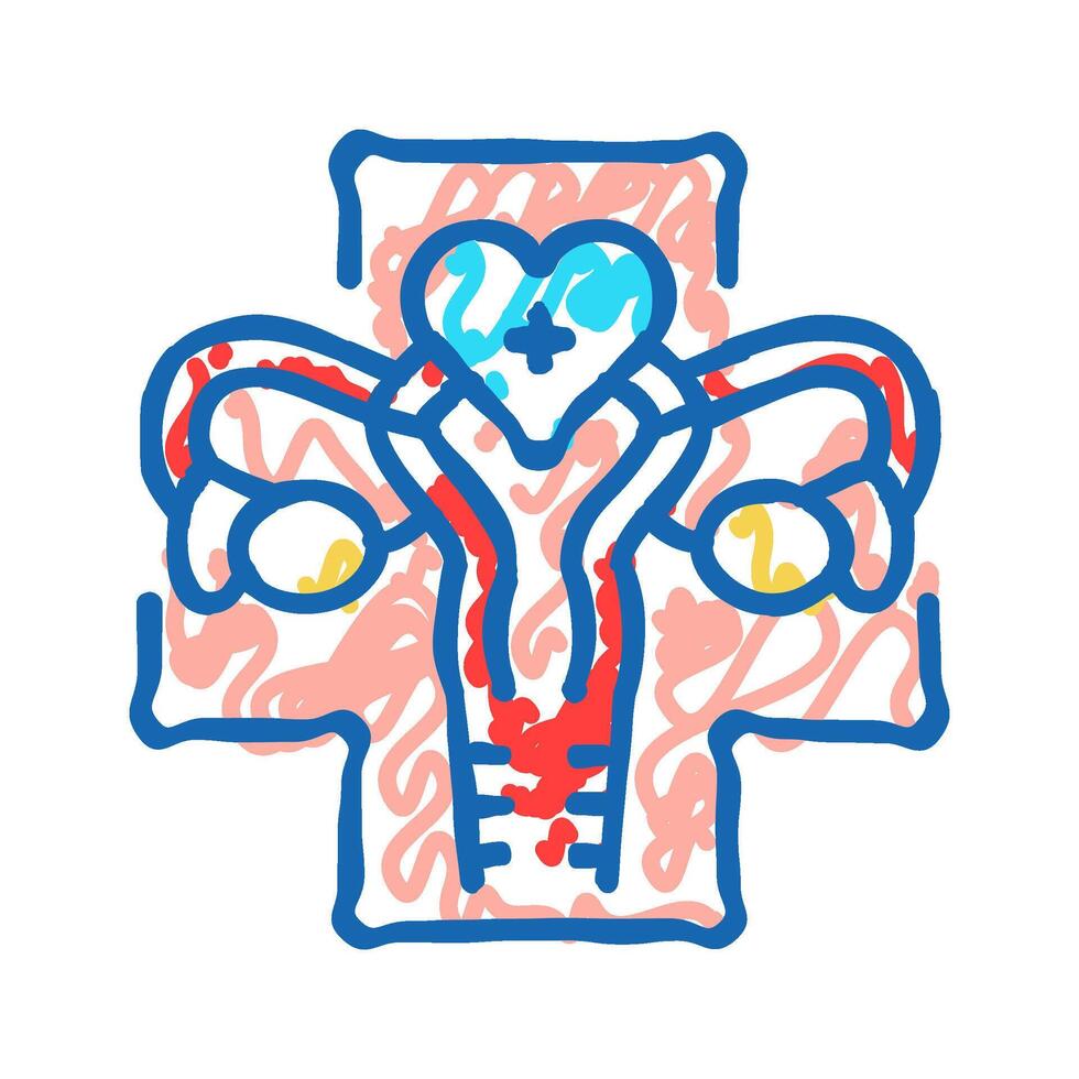 reproductive health gynecologist icon doodle illustration vector