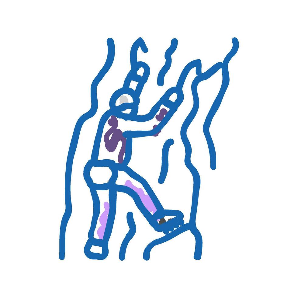 ice climbing winter sport icon doodle illustration vector