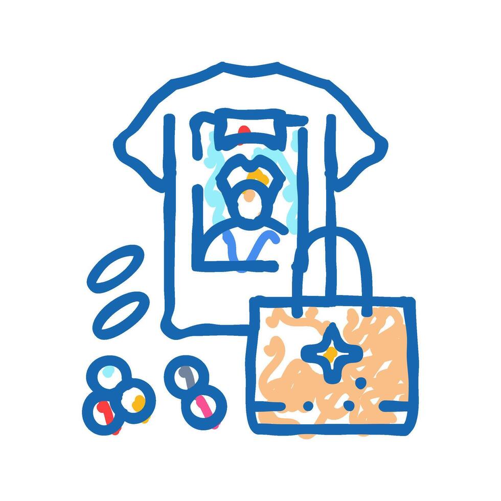 fan merchandise otaku icon doodle illustration vector