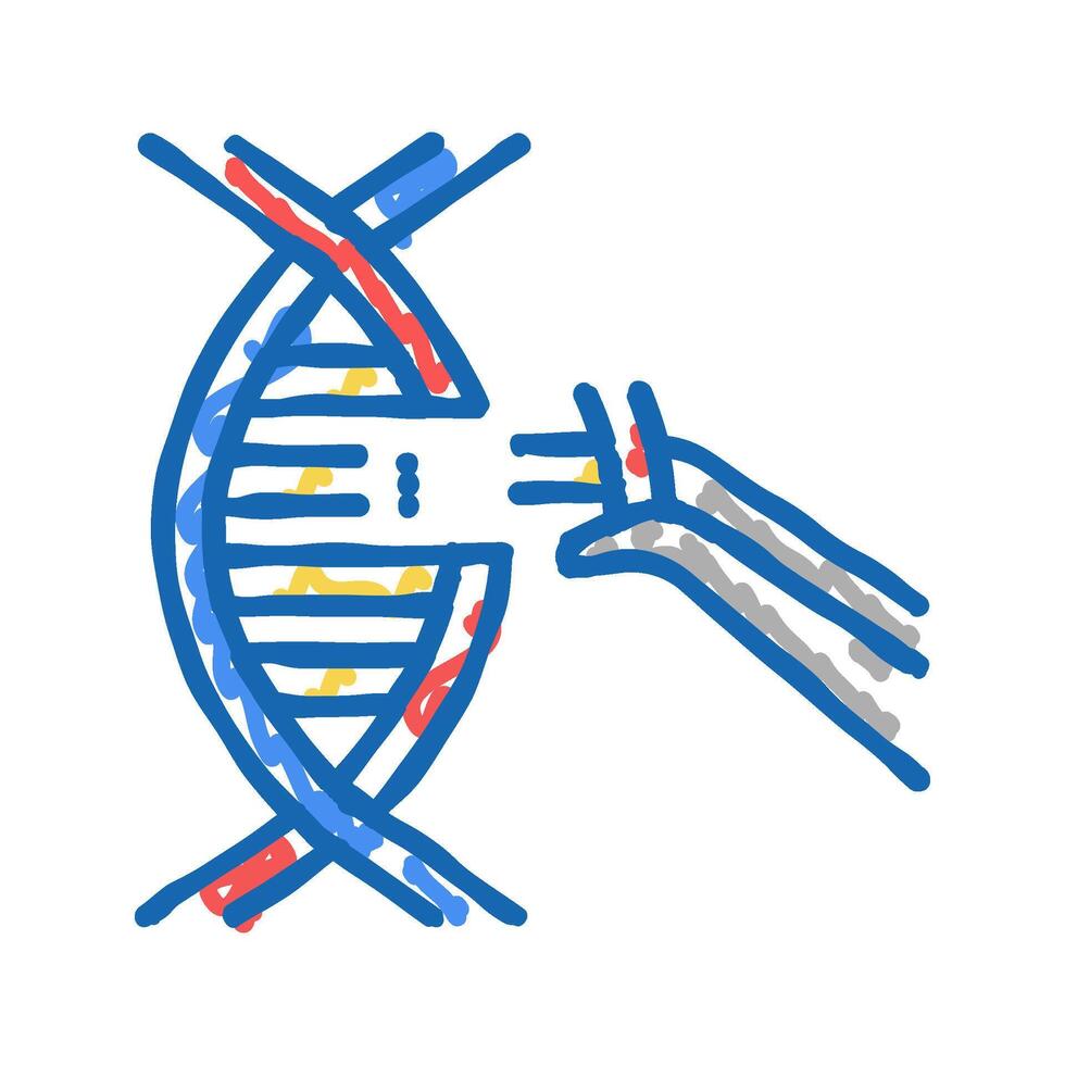 modification and construction genetic molecule icon doodle illustration vector