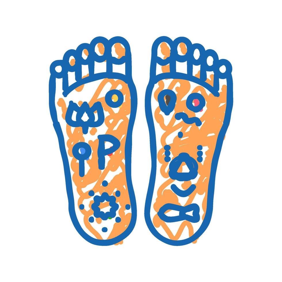 lotus feet divine feet icon doodle illustration vector