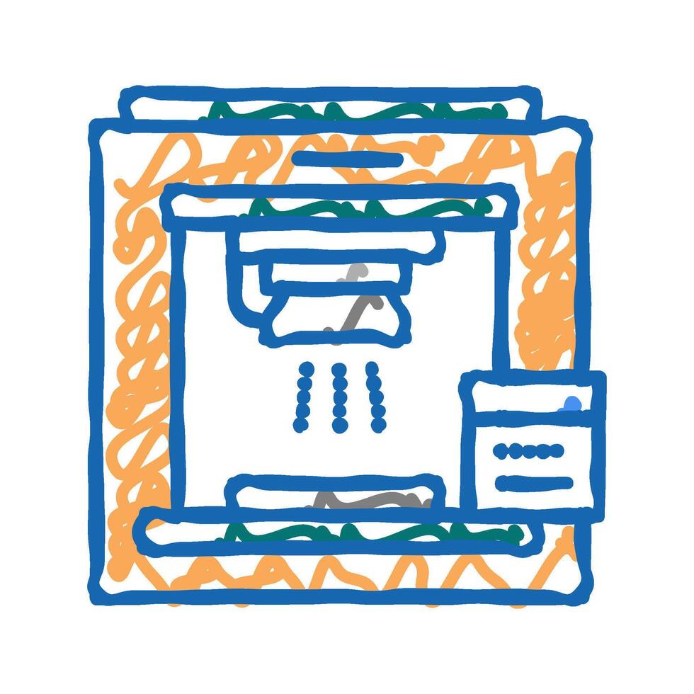 sandblasting machine icon doodle illustration vector
