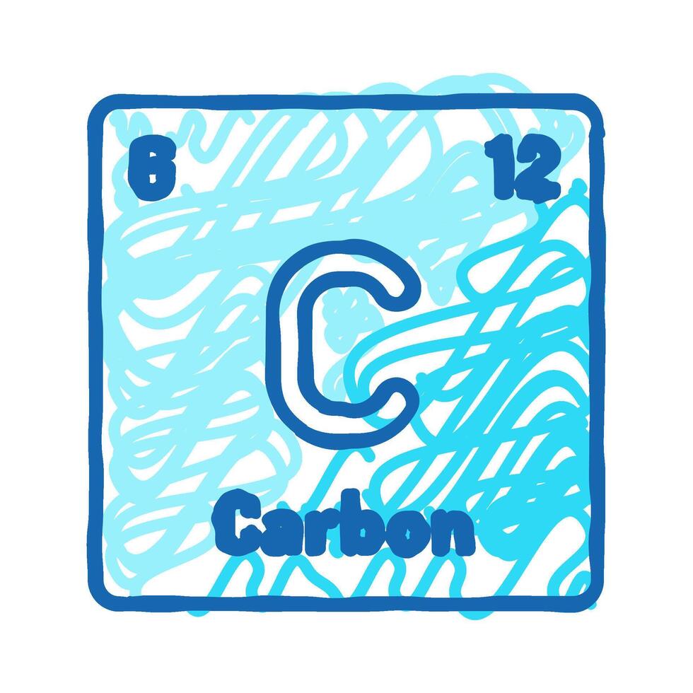carbon chemical element icon doodle illustration vector