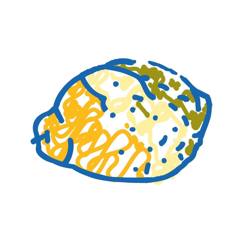 lemon rotten food icon doodle illustration vector