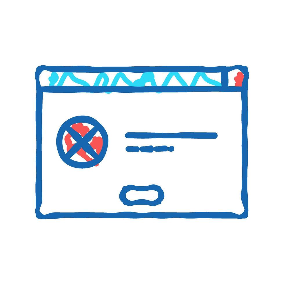 error application window icon doodle illustration vector