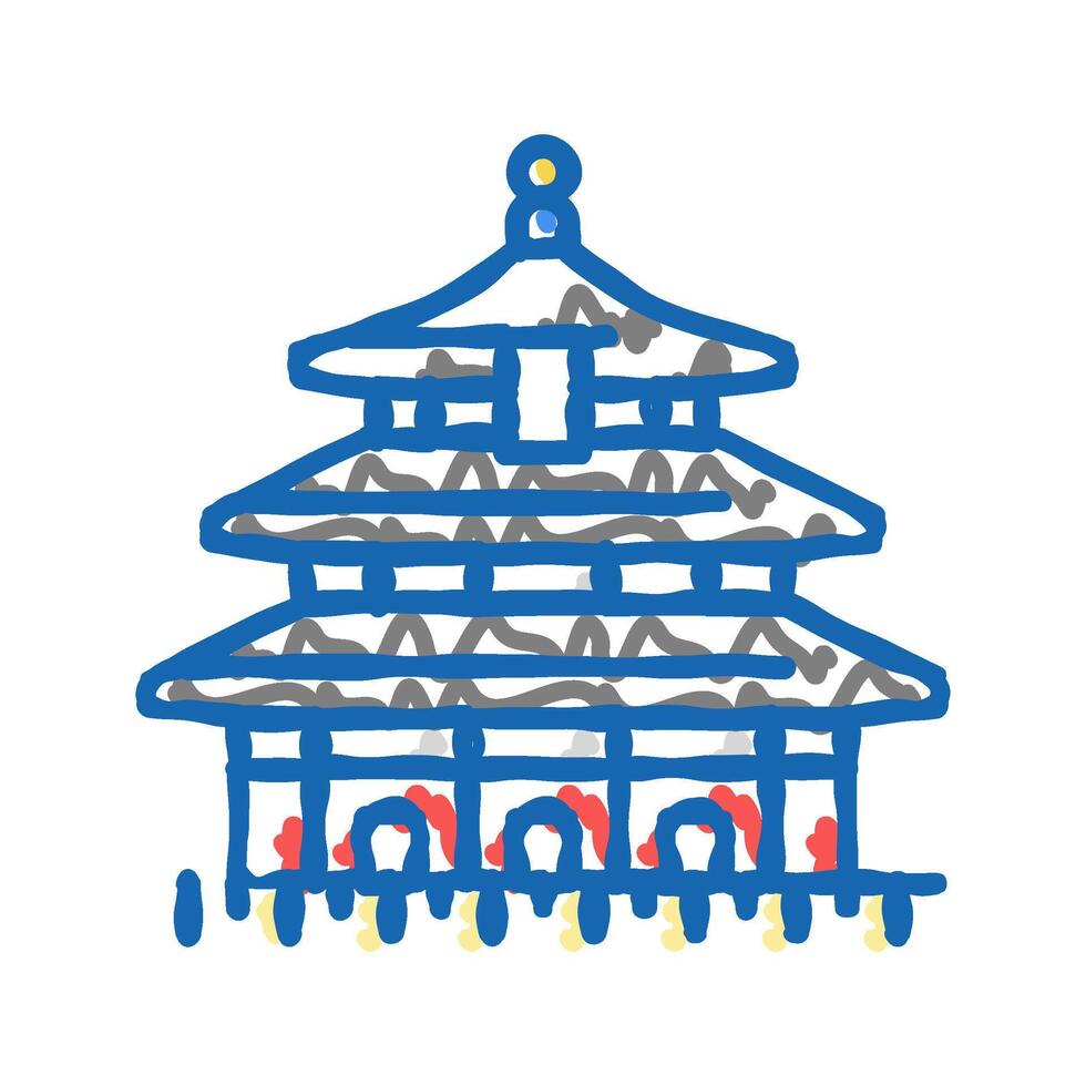 temple of heaven icon doodle illustration vector