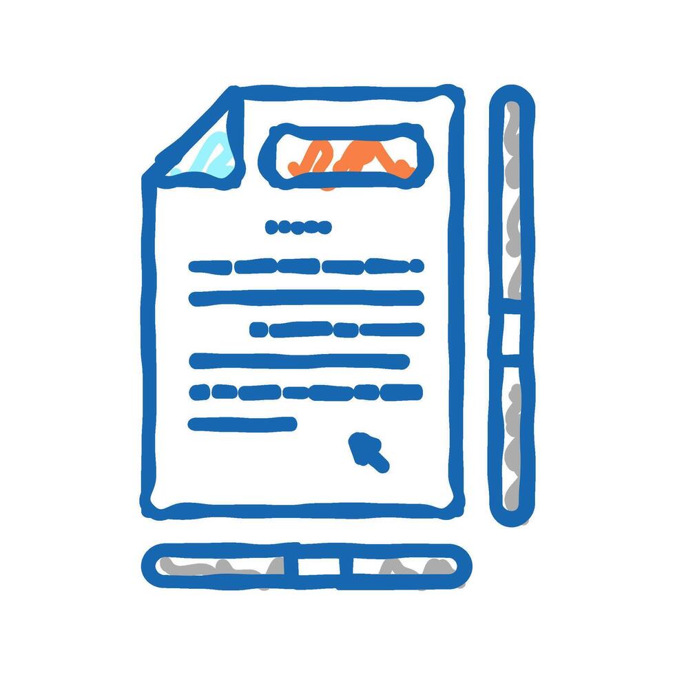 page navigation scroll icon doodle illustration vector