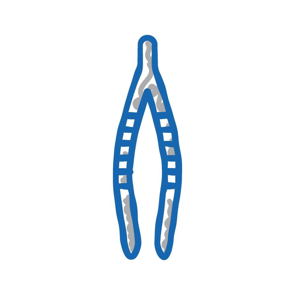 forceps chemical glassware lab icon doodle illustration vector