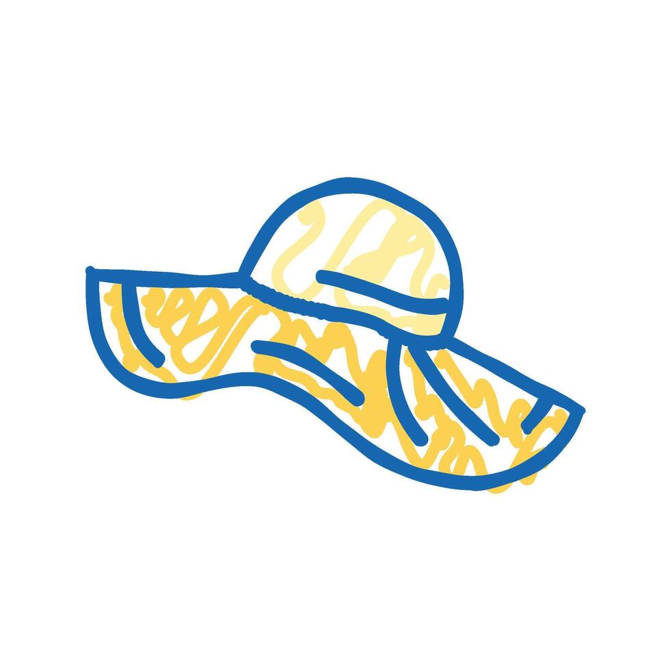 sun hat cap icon doodle illustration vector