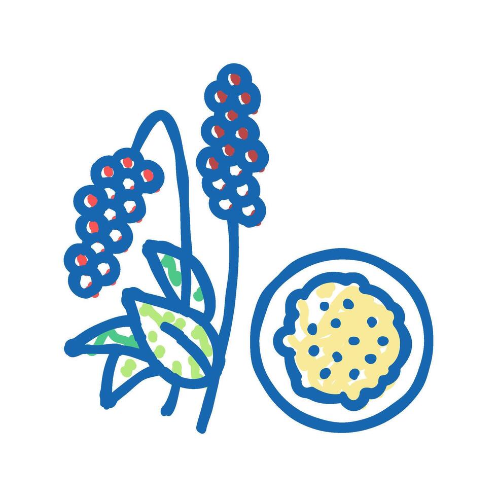 amaranth groat icon doodle illustration vector