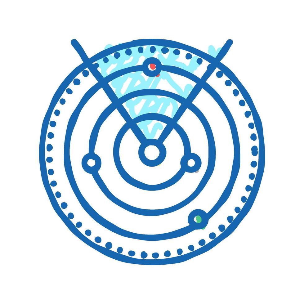 airport air traffic control system icon doodle illustration vector