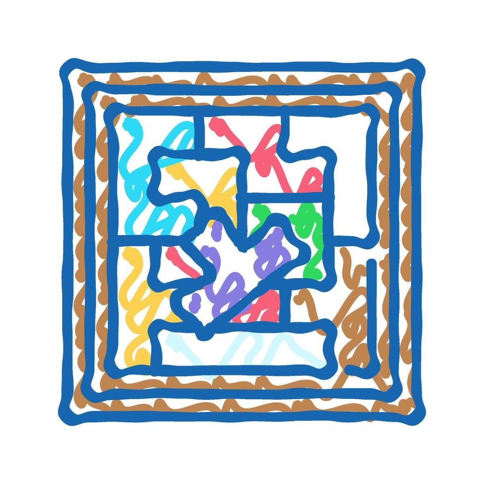 puzzle toy child baby kid icon doodle illustration vector